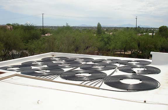 Flat Roof Solar Pool Heating Installation